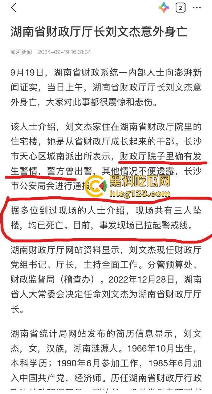 湖南财政厅长刘文杰离奇坠楼死亡！政协委员涉案，新闻被迅速封杀，真相成谜！-6