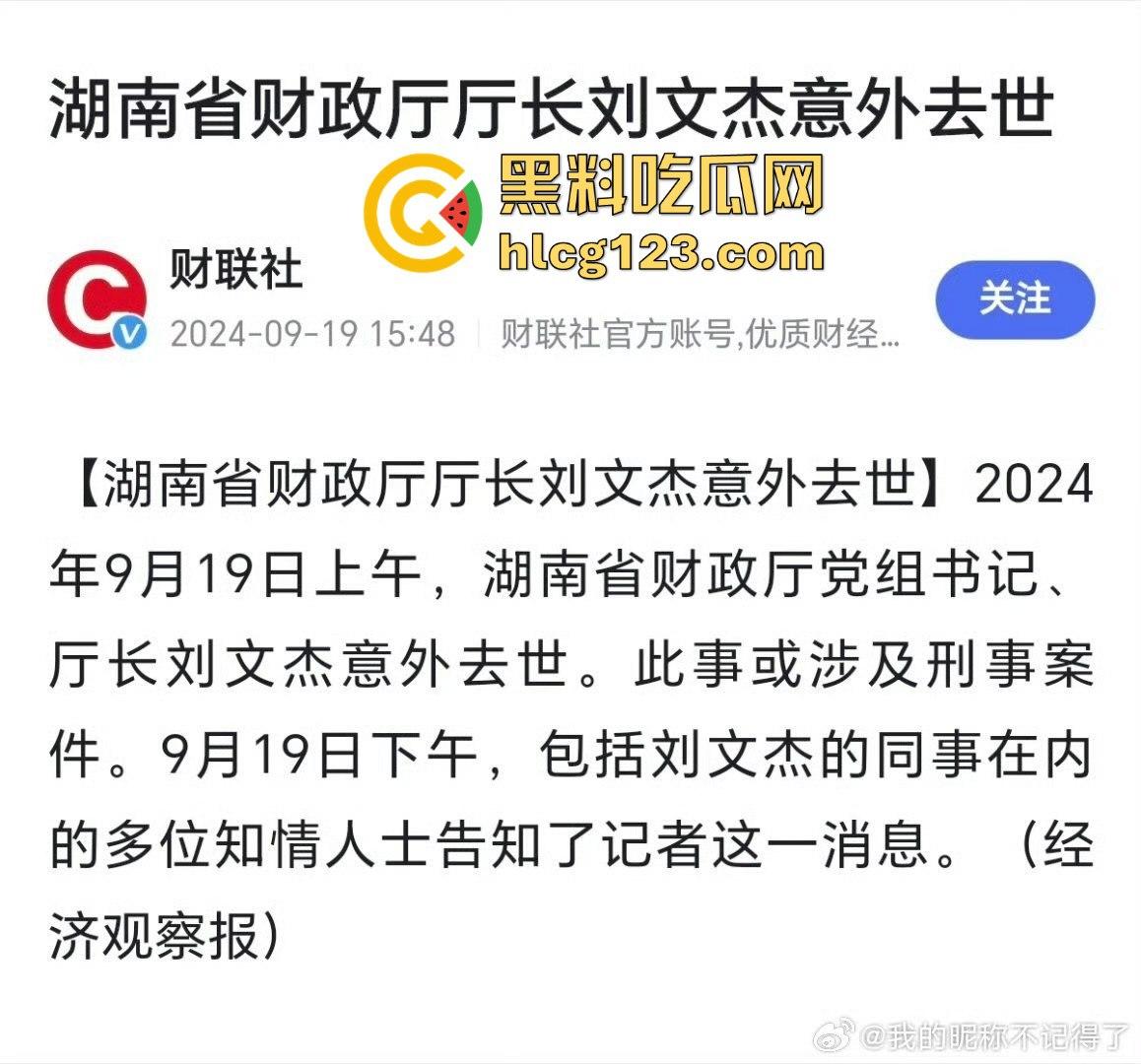 湖南财政厅长刘文杰离奇坠楼死亡！政协委员涉案，新闻被迅速封杀，真相成谜！-21
