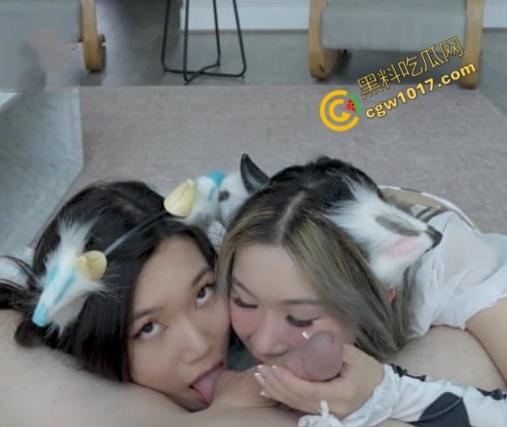 欧美网红【Lillienue】最新福利:cos奶牛造型,与闺蜜双人激烈口交,口暴吞精画面淫靡至极!-3