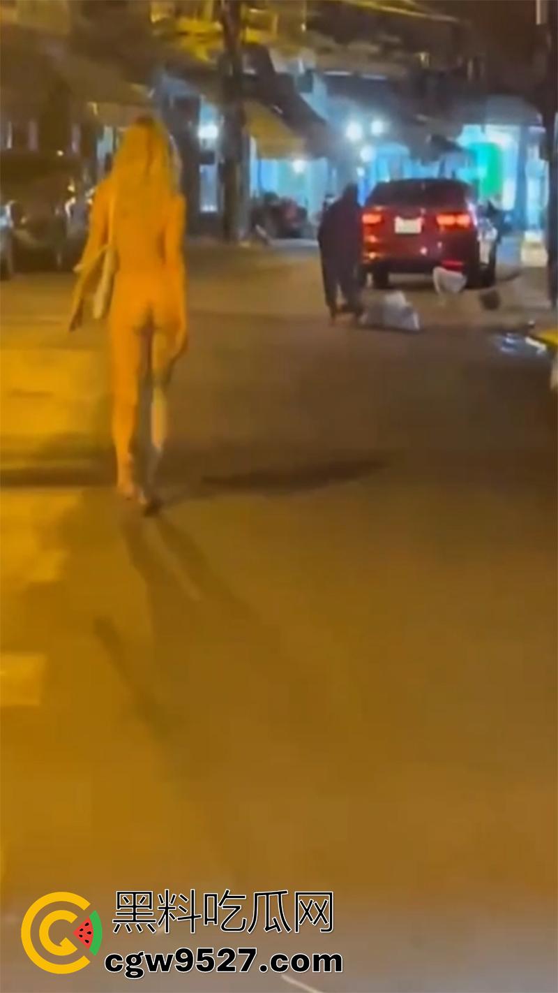 长腿金发洋妞当街赤裸，越南庆和省芽庄市，一洋妞赤身裸体背包逛街，这难道是主人的任务么？-8