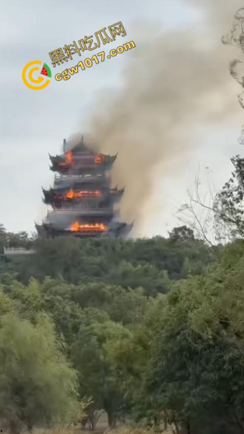张家港凤凰山火焰翻腾：古寺在烈火中化为飞灰，黑烟滚滚，古建焦黑，无情怒火吞噬文化遗珍，可怕景象令人心碎-3