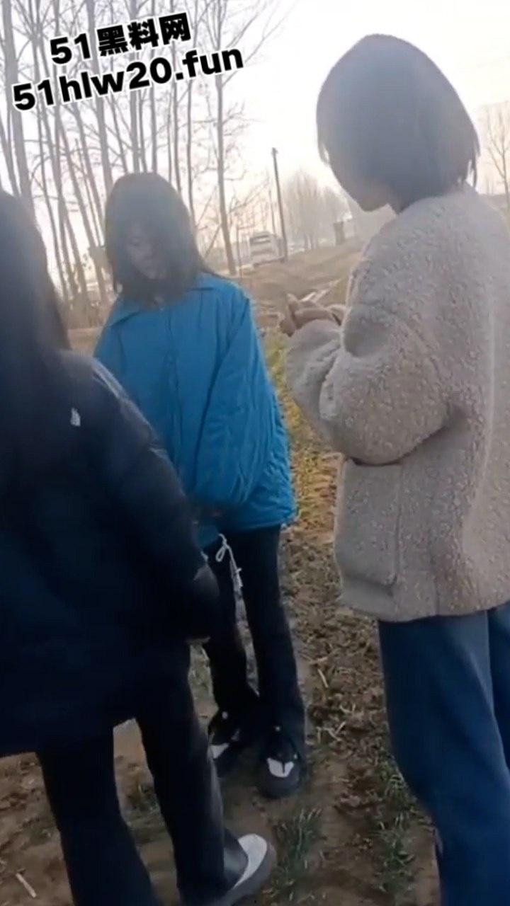 校园霸凌，小太妹野外霸凌同班女同学，拽头发扇脸下手超狠一群贱逼欠教育！-3