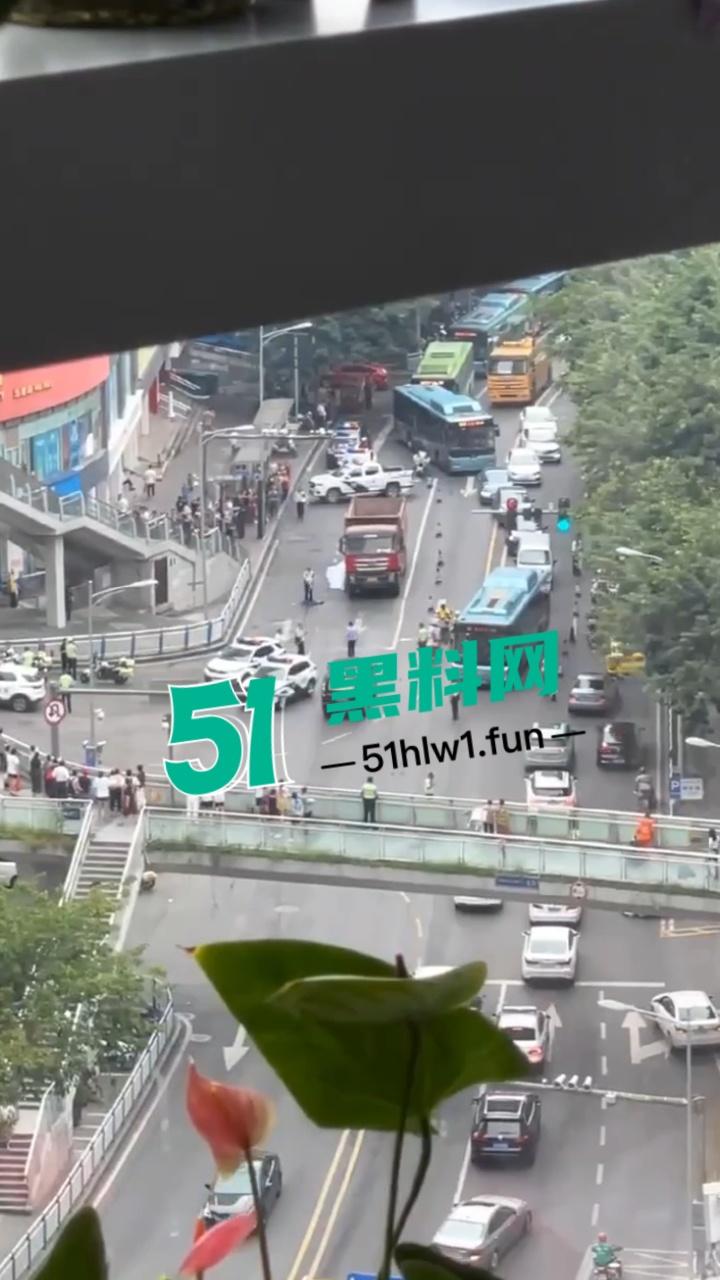 【血腥恐怖】重庆五里店灯饰广场万丰路口发生严重车祸，男子骑电瓶车行驶在货车前方盲区被当场碾压爆头。-3